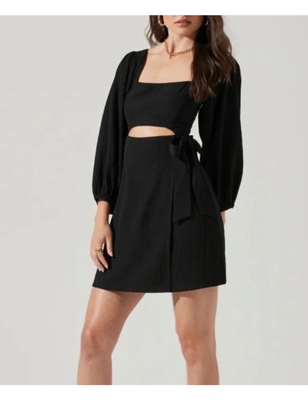 Astr Black Cutout Wrap Mini Dress-Skirt Woman’s Size Medium